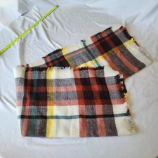 Large Plaid Blanket Scarf Acrylic Wrap Shawl 52”x54” Fall Winter