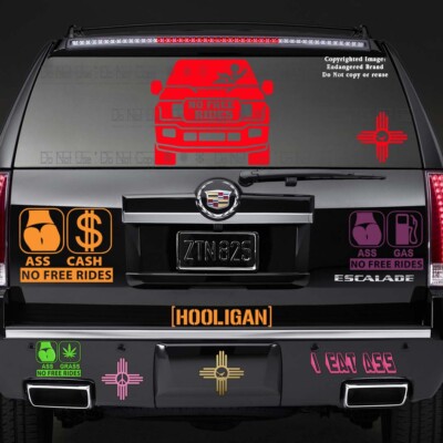 INDIGOS UG Adesivo per auto – JDM – Die Cut – Scritta punk – 400 x 148 mm rosso – lunotto posteriore – Adesivo per lunotto posteriore – Adesivo tuning