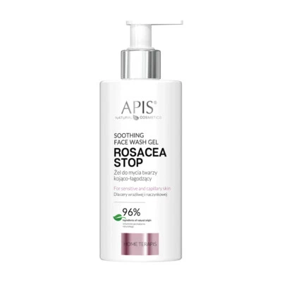 BIELENDA Apis Rosacea Stop Soothing Face Wash Gel for Sensitive and Capillary Skin 300ml