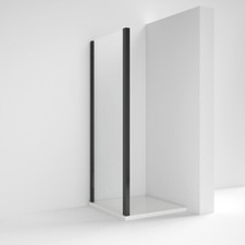 Nuie Rene 900x6mm Matt Black Shower Enclosure Side Panel - SQSP90BP *BARGAIN*