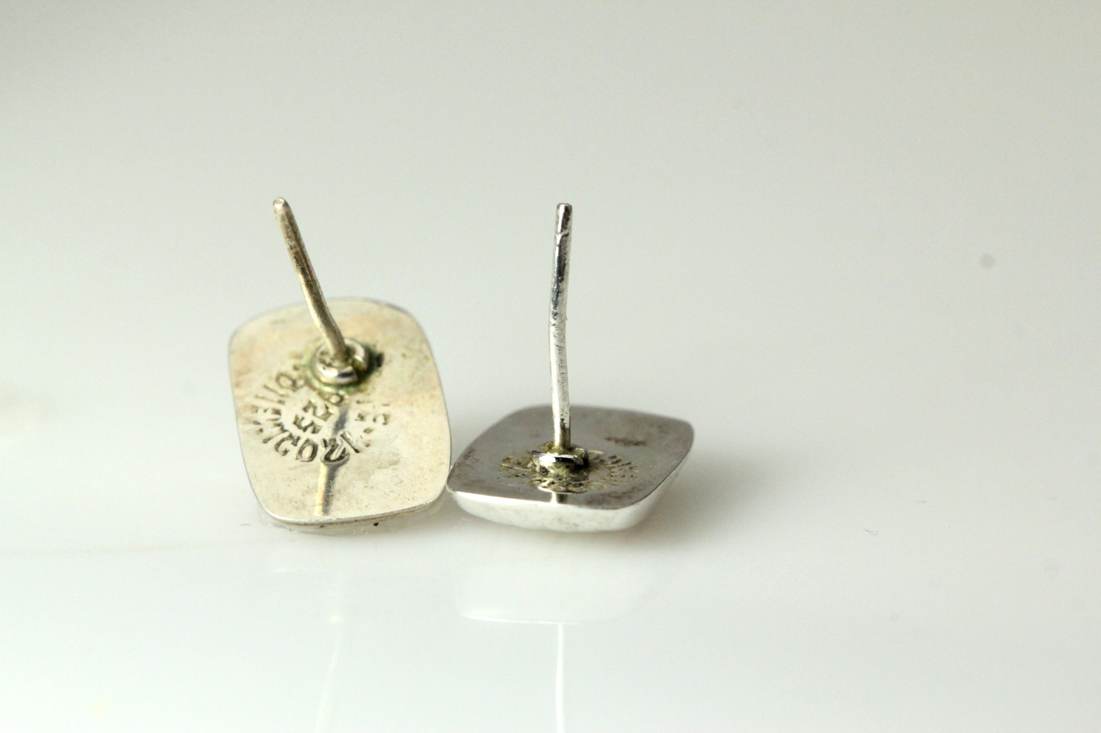 925 Sterling Silver Rectangular Post Earrings 1.3… - image 4