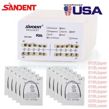 Dental Orthodontic Bracket Braces Roth/MBT 345 Hooks /Super Arch Wire Niti Round