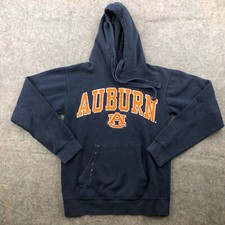 Auburn Tigers Hoodie Womens Small Blue Embroidered Pullover Sweatshirt Logo Y2K*