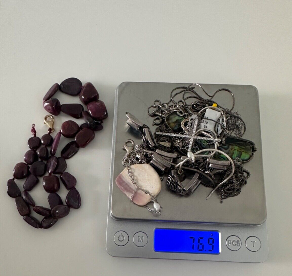 Sterling Silver Jewelry Lot Repair Crafts Topaz Rose Bracelet Necklace