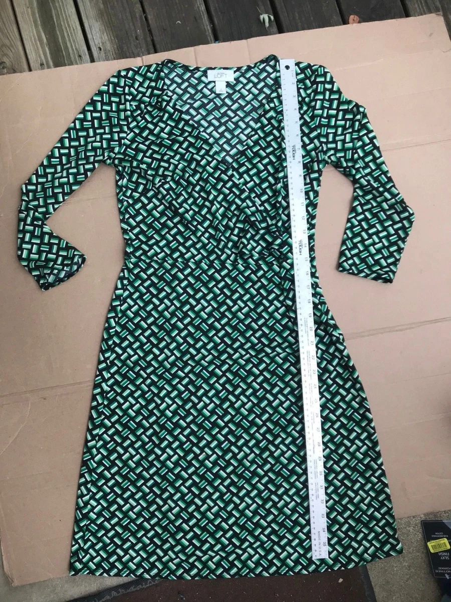 Ann taylor hot sale green wrap dress