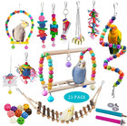 23Pcs Bird Parakeet Cockatiel Toys,Parrot Swing Chewing Hanging Toy with Safe Be