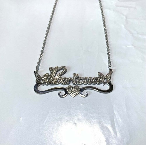 Heart Boricua Necklace Studded 17.5" - Picture 5 of 6