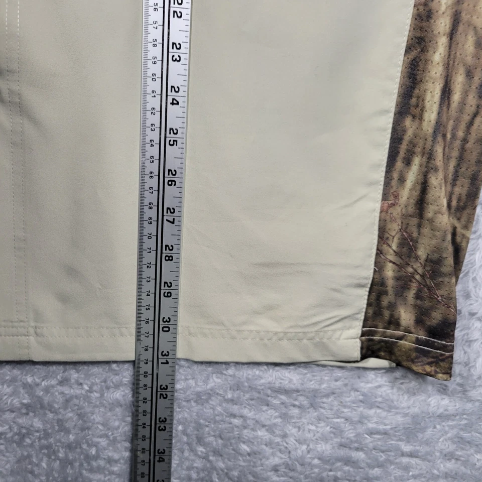 Camisa Bimini Bay Para Hombres Mediana Caqui Camuflada Laterales Bolsillos Abotonados Pesca Exterior Foto 4 de 4