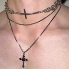 <!--F#f_0-->Cool Fashionable Cross Necklace Simple Collarbone Chain Luxury High-end Neck _wa<!--F/-->