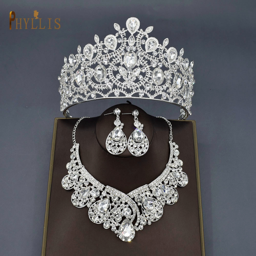 Rhinestone Wedding Hair Headpiece Crystal Bridal Tiaras  Crowns Hair Jewelry Set - Picture 1 of 28