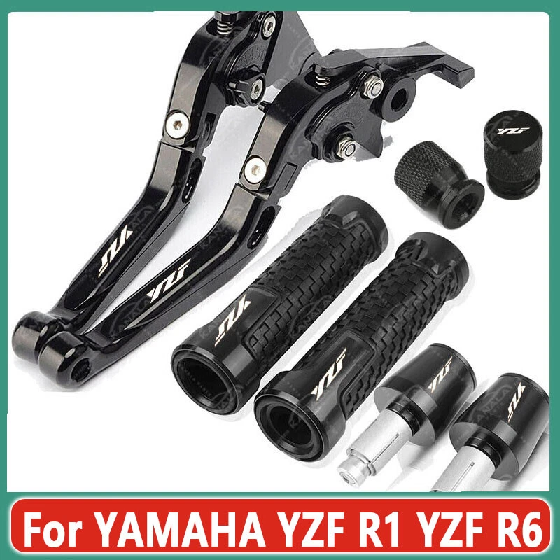 CNC Handle Grips Cap Brake Clutch Levers Sets For YAMAHA YZFR1 YZF R1 YZF R6 - Image 2 of 4