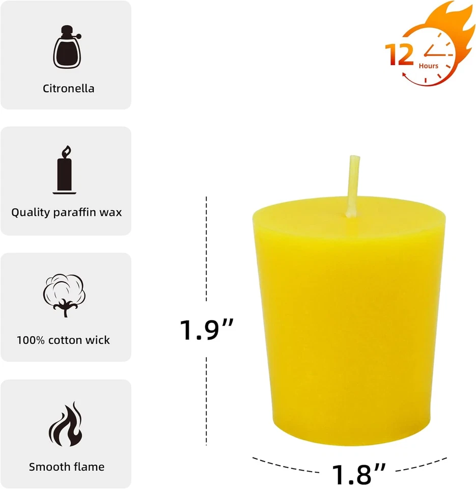 Conjunto 12Velas Votivas Citronela Amarilla Los precios son por caja de 12 velas - Image 4 of 4