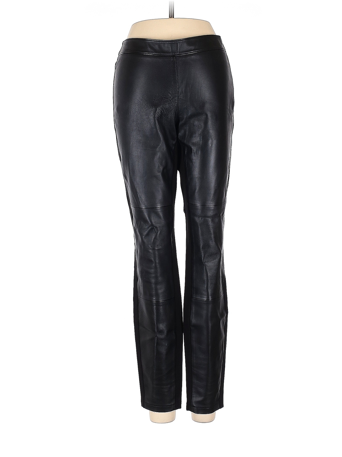 White House Black Market Women Black Leather Pants 6 | eBay
