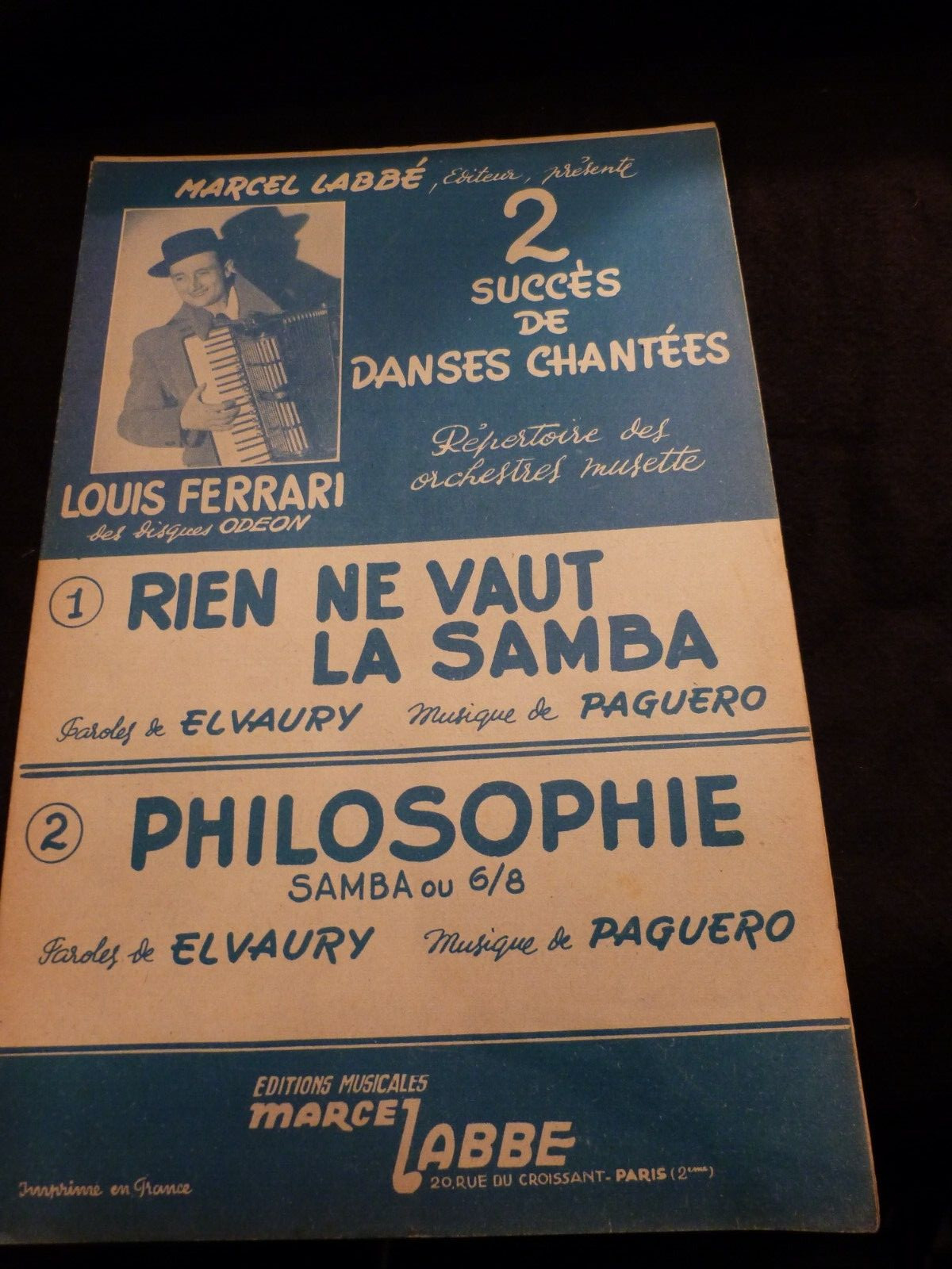 Partition Rien Ne Vaut La Samba Louis Ferrari Philosophie Paguero Sheet Music