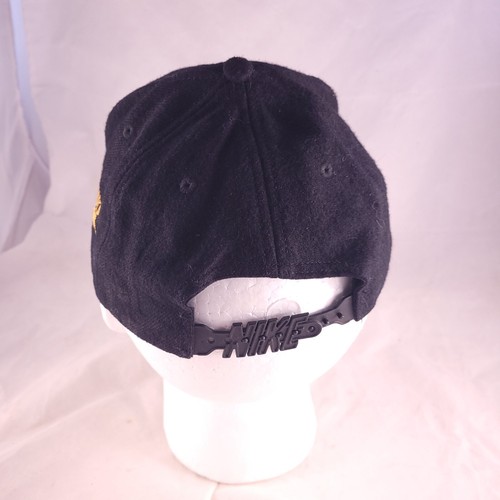 Vtg 80s 90s Nike Black SnapBack Hat Cap Wool Spell Out Swoosh Basketball OSFA - Picture 5 of 10
