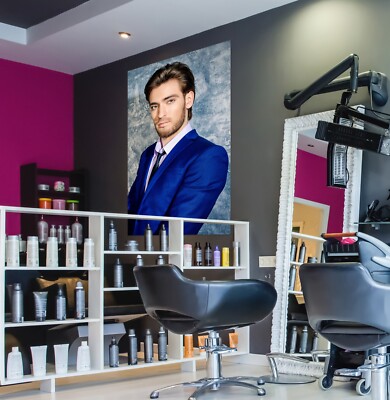 3D Star A176 Hair Cut Salon Barber Shop Wall Stickers Vinyl Wallpaper Murals Ann