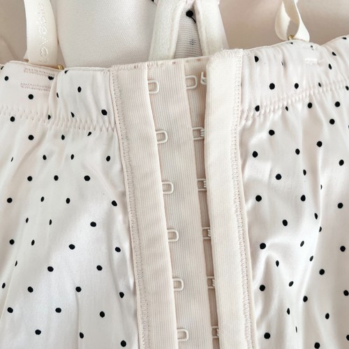 Lovable Intimates Corset Size 12D Light Pink Black Polka Dot Satin Lace Trim New - Picture 7 of 9