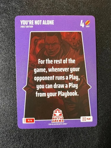 2024 Bo Jackson Battle Arena Play SSP Play Card #PL-14 You're Not Alone 1st Ed.