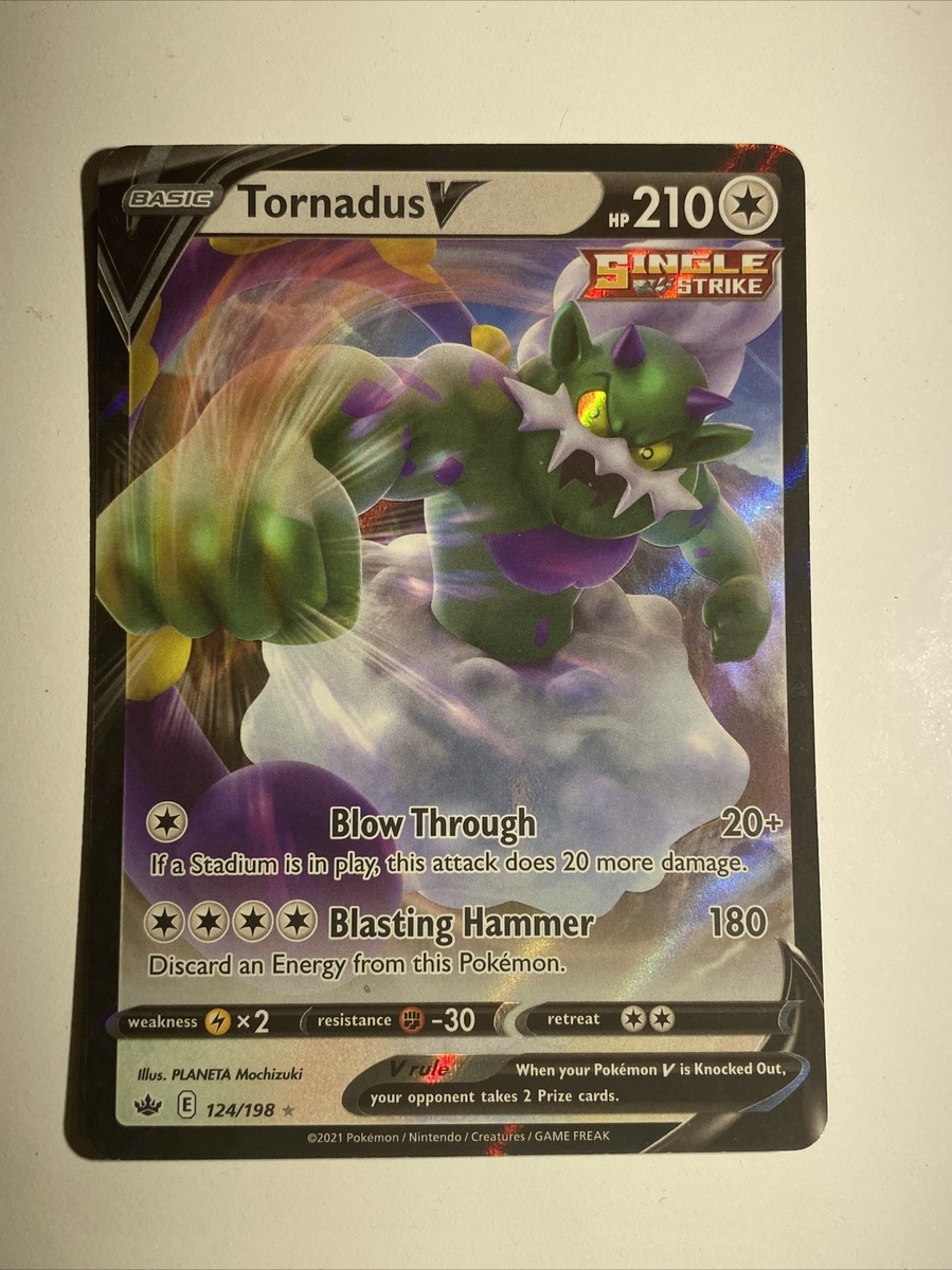Tornadus V 124/198 Ultra Rare Full Art Pokemon Card Chilling Reign