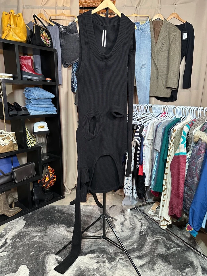 Rick Owens черный банан свитер FW 21' новый с Ярлыками размер XL (56) Рекомендуемая розничная цена производителя $2,188.00 унисекс - Изображение 3 из 4