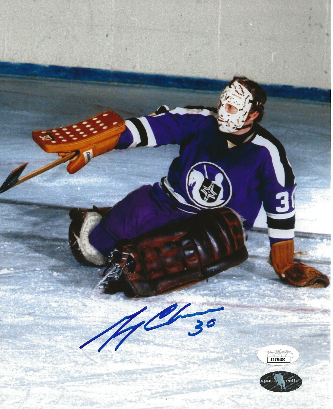 Gerry Cheevers Autographed Signed Boston Bruins Bruins Cleveland Crusaders 8x10 photo HOF JSA 
