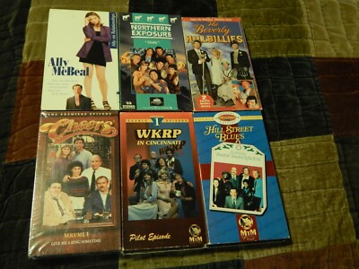 Ally McBeal_Cheers_Hill St. Blues_WKRP_Northern Exposure_ VHS x 6 Vtg TV LOT