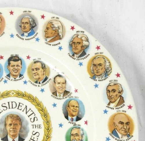 Vtg U.S.A. Presidents Collector Wall Plate Mid 70's Retro MC Modern Decor Carter - Picture 7 of 9