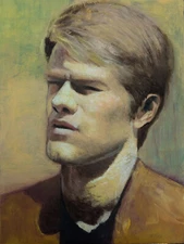 "davos" an original oil painting on illustration board