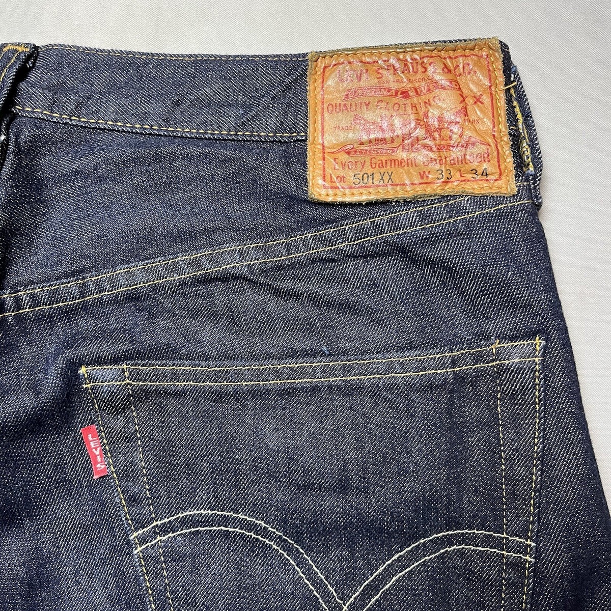 Vintage 90s Levis 501XX Big E Selvedge Redline Dark Blue Vintage 90s Levis 501XX Big E Selvedge Redline Dark Blue