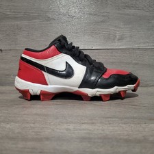 Jordan 1 Low Youth 5y Cleat Gym Red Bred Toe Chicago HF6885 601