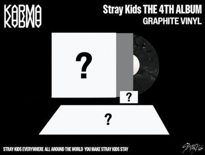 KARA 15th ファンミーティング　ファンミ　トレカスタンド　黒　白　セット PRE-ORDER] Stray Kids KARMA Graphite VINYL + Poster + Photocard +
