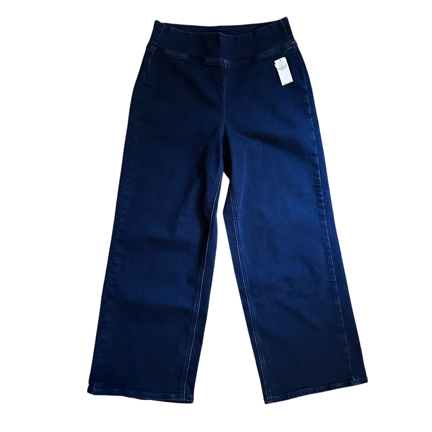 Old Navy Womens High-Rise Weekender Wide Leg Pants Size 8 Dark Blue Cotton Blend