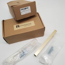 Lot of 17 Amerdeco ZH0028 Brushed Brass Cabinet Pulls 4″ Hole Centers Open Box