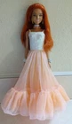 Vintage Peaches N Cream Barbie Doll Dress & Boa Set