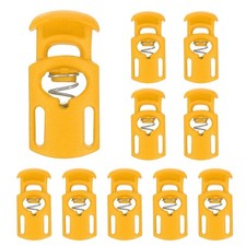 10pcs Spring Cord Locks Plastic Toggle Stopper Cord Stops Fastener, Orange