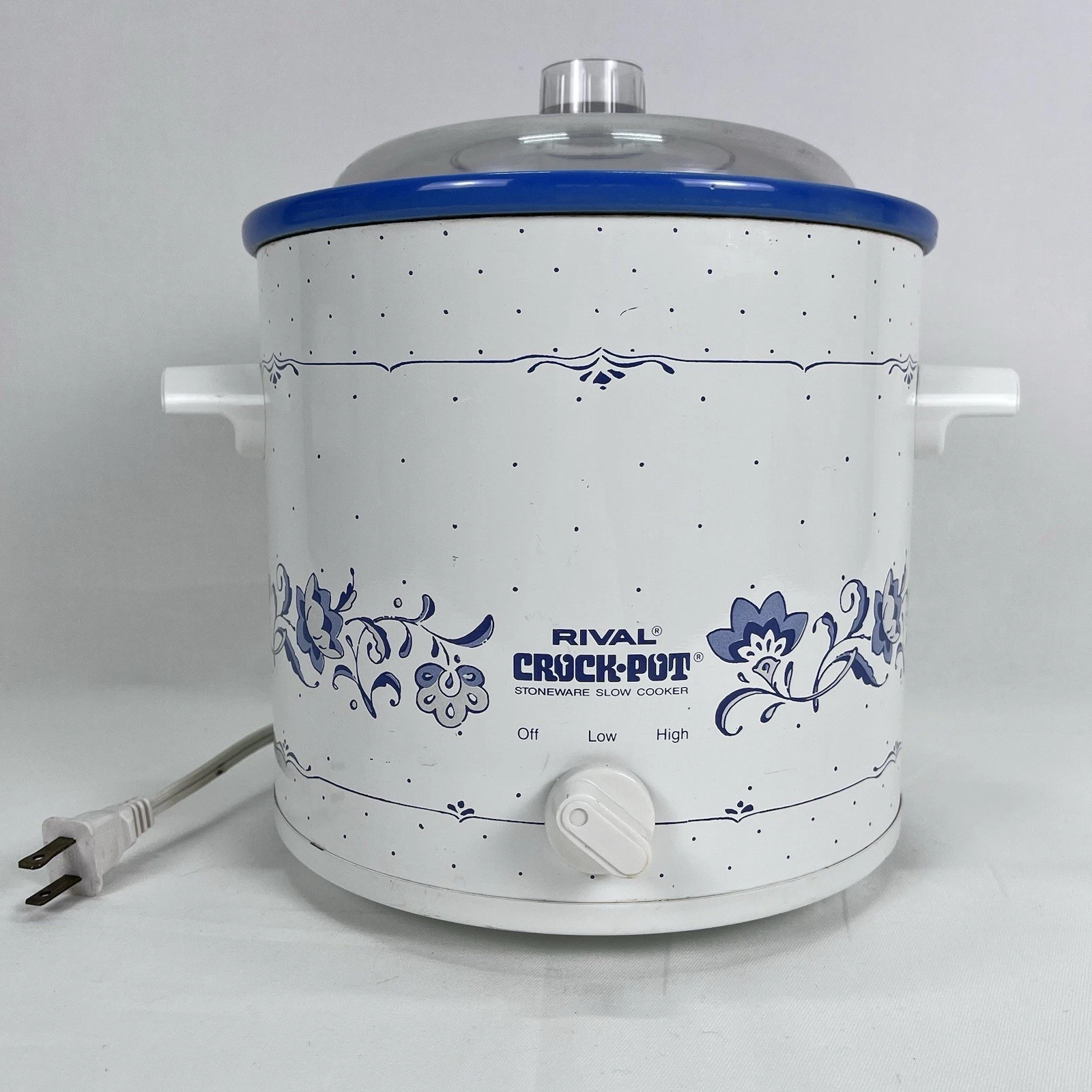 Vintage Rival Crock Pot Stoneware Slow Cooker 3.5qt Blue Floral #3100 Tested
Opens in a new window o