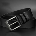 Mens PU Leather Belt Belts Real New Buckle For Trouser Jeans Black Brown UK