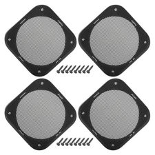 4 Set 4" Car Speaker Grill Cover Mesh Audio Subwoofer Guard w/ Screws Black