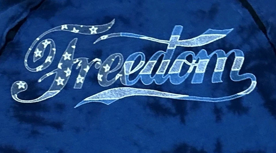 Camisa con Capucha Ligera Affliction Para Hombres Grande Eagle Freedom Azul Envejecido Foto 4 de 4