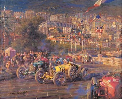 Monaco Grand Prix 1929 - Alfredo de la Maria Giclee Print Monaco 1929 GP F1 Art
