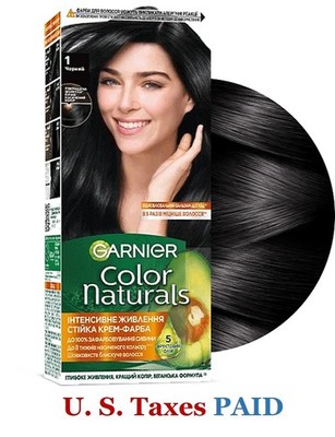 Garnier Color Naturals 1 Black Permanent Hair Dye Color 110ml Gray Coverage