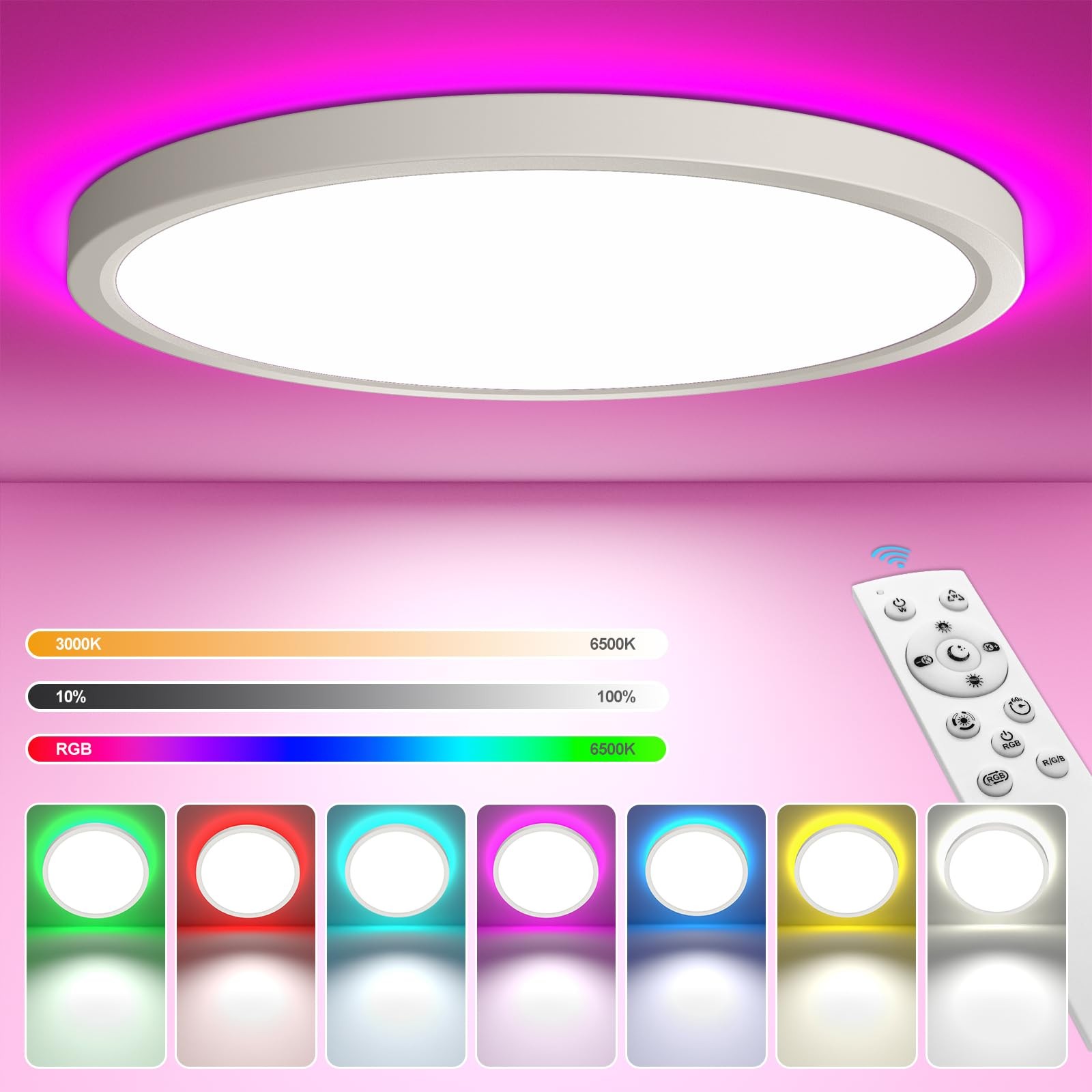 Plafoniera Soffitto LED YiLaie 24W Dimmerabile | Design Moderno 2200LM