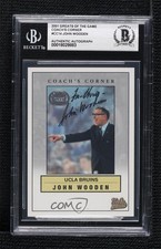 BAS 2001 Fleer Greats of the Game Coach's Corner John Wooden BGS Authentic 3c7