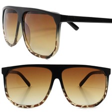 Oversized Classic Retro Hip Hop Rapper Style Sunglasses Black & Tortoise Frame