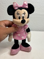 Disney Junior Minnie Mouse 10" Plush Stuffed Animal Pink Polka Dot Dress