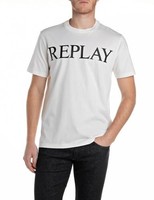 T-Shirt Herren Kurzarm Rundhals Replay Weiß (Natural White) GrößE M
