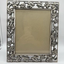 Malden International Designs Pewter Vine Grape Leaf Metal Picture Frame 8 X 10