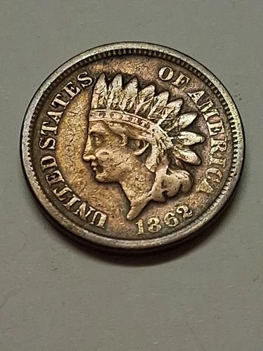 1862 P Indian Head Small Cent BN Circulated Copper Philadelphia Coin Xf