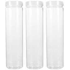3Pcs Kitchen Storage Containers with Lids 9.64 Inch Clear Plastic Food Storag...