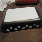 Pyrex Black Glass Snowflake 575-B 22 Space Saver Casserole Pan 2 Quart Vintage
